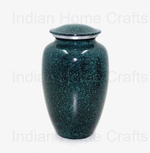 Urna Funeraria de Metal Estilo Europeo para Cenizas Humanas, Urna Conmemorativa Verde Moteada para Mesa, Florero Conmemorativo con Grabado Personalizado - Product Image 2
