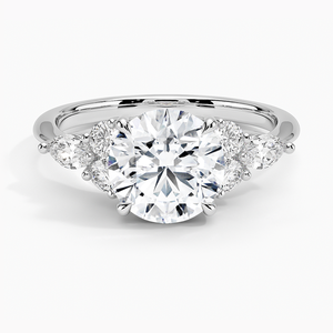 Anillo BOJ 043 Corte Redondo, Plata 925, Anillo de Boda de Lujo con Diamante Nadia y Baño de Rodio, 2ct, Color D, VVS1, Moissanita, Certificado GRA - Product Image 1