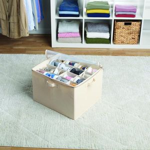 Organisateur de chaussures en toile naturelle pour 16 paires, rangement domestique - Product Image 2
