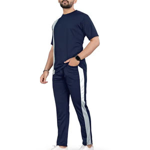 Ensemble de survêtement pour homme en molleton technique de coton de marque de luxe, service OEM, manches courtes, tissu léger, pour l'été - Product Image 4