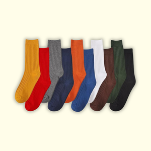 Business <b>Men's</b> Casual <b>Socks</b> ODM Quality Custom Crew Dress Made in Vietnam Solid Color Anti-Bacterial Breathable Ribbed Cotton - Product Image 6