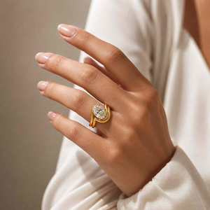 Bague de mode réglable plaquée or 14 carats de luxe pour femme, diamant ovale de laboratoire certifié IGI, bijoux de mariage et de fiançailles - Product Image 4
