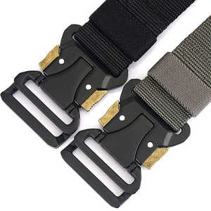 Cinturón Casual de Nailon con Hebilla de Cierre Automático, Color Sólido, Duradero, Moldeado en una Sola Pieza, Hebilla Rectangular de Plástico, Negro, Marrón, Azul Marino - Product Image 6