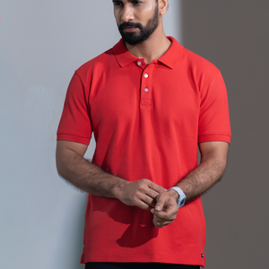 Chemise polo homme manches courtes, couleur bleu ciel, coupe classique, tissu piqué 280 gsm, 100% coton peigné. - Product Image 2