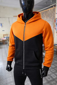 Conjunto Deportivo para Hombre en Naranja y Negro, Sudadera con Cierre y Pantalones Jogger, Corte Ajustado, Ropa Deportiva Informal para Gimnasio, Entrenamiento y Running - Product Image 6