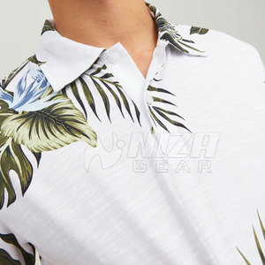 Camisa Polo de Manga Corta con Estampado Floral para Hombre, Transpirable, de Algodón Oxford, Informal, para Golf, Corte Regular, Ropa Deportiva de Verano, Venta al Por Mayor - Product Image 5