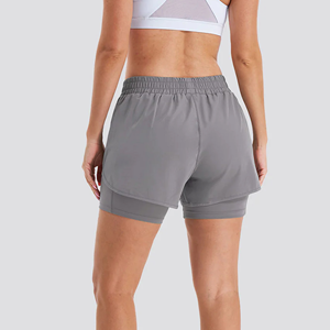 Shorts Deportivos para Mujer, Cintura Media Elástica, Doble Capa, Transpirables, Ecológicos, de Secado Rápido, para Correr, Gimnasio, Entrenamiento - Product Image 2