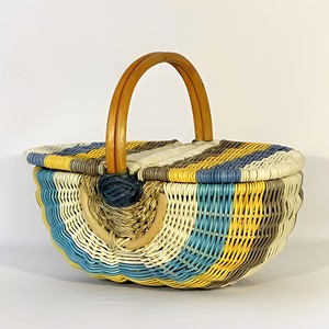 Small rattan hamper cheap cost wholesale eco friendly fiber <b>baskets</b> picnic <b>basket</b> <b>with</b> <b>lid</b> and handle - Product Image 5