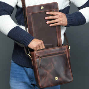 Sac messager en cuir rigide de qualité supérieure pour hommes - Product Image 6
