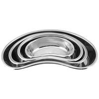 Plateau en acier inoxydable en forme de rein professionnel, plateau utilitaire avec finition lisse et construction durable pour les soins médicaux et dentaires