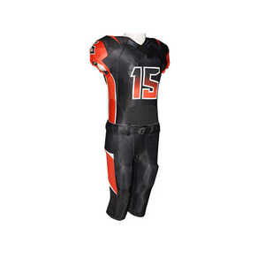 Maillot de football américain respirant de haute qualité 100% coton à manches courtes, taille personnalisée, uniforme avec couleur personnalisée pour hommes adultes - Product Image 3