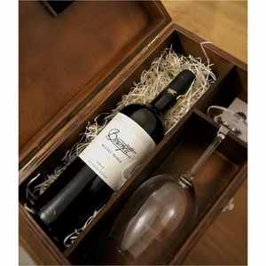Caja de Vino de Madera Hexagonal Ecológica para Dos Botellas, con Asa de Cuerda y Ventana, Caja de Regalo para Vino con Logotipo Personalizado - Product Image 2
