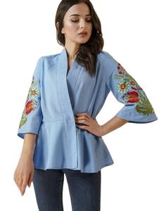 Femmes été décontracté bohème Sexy plage tunique hauts à manches longues épaule haut enveloppant durable tissé Offre Spéciale taille naturelle - Product Image 1