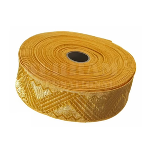 Vente en gros de dentelle métallique dorée écologique, tresse décorative en jacquard pour vêtements, costumes et accessoires - Product Image 4