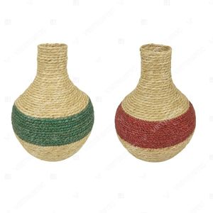 Vietrustic Handmade <b>Stitching</b> Table Vase <b>Gift</b> Water Hyacinth Vase Table Jar Holder Plant Vase - Product Image 5