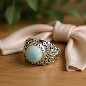 Bague en Larimar de 6,5 grammes, élégante et stylée, accessoire de montre - Product Image 3