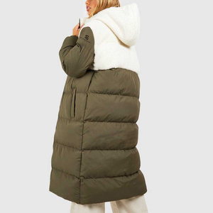 <b>Ladies</b> Hooded Puffer Jacket <b>Winter</b> Warm <b>Padding</b> Outdoor Fashion Windproof Solid Color Lightweight New Quality Custom Logo <b>Coat</b> - Product Image 3