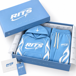 Conjunto Deportivo RITS para Niños, Sudadera con Capucha y Pantalones Azules con Diseño de Llamas, Transpirable, de Poliéster, para Primavera - Product Image 2