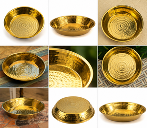 ชามผลไม้โลหะทองเหลืองตีลายทำมือ ชามตกแต่งสำหรับตกแต่งบ้านและโรงแรม - Product Image 4