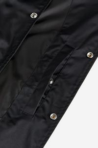 Veste bomber coupe-vent pour homme, couleur unie, col rabattable, fermeture à boutons, vêtement décontracté pour l'automne, longueur normale, 100% polyester - Product Image 2