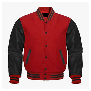Veste de baseball personnalisée pour homme, style varsity, corps en laine, manches en cuir véritable, veste bomber universitaire avec logo brodé - Product Image 6