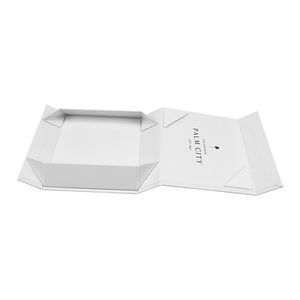 Boîte à bijoux en papier pliable de matériaux recyclés de luxe feuille UV avantage en relief stratification brillante fermeture magnétique cosmétique - Product Image 1