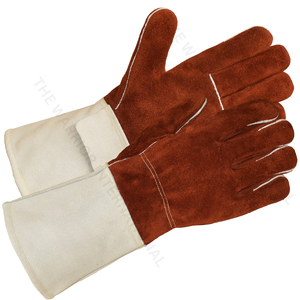 Guantes de Soldadura de Seguridad Industrial, Duraderos, de Cuero Vacuno, con Interior de Felpa de Algodón Suave, Cosidos con Hilo de Kevlar Resistente - Product Image 4