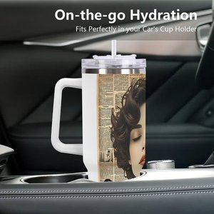 Gobelet isotherme en acier inoxydable 40 oz avec poignée pour usage au bureau - Product Image 3