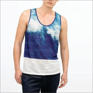 Débardeurs de sport pour hommes, respirants, en polyester/coton, imprimés par sublimation, personnalisables avec broderie, écologiques, pour les coureurs - Product Image 4
