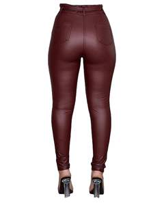 Nouvelle Marque Vêtements en Cuir Femme Leggings Hiver Taille Mi-Haute Coupe Skinny avec Ceinture - Product Image 4