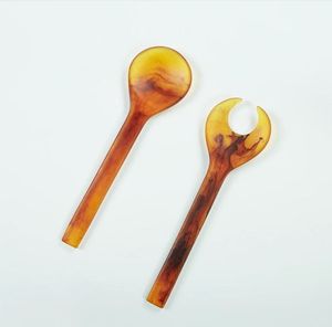 SALAD STYLE HANDMADE RESIN SALAD <b>SPOON</b> Servers Decorative <b>Serving</b> <b>Spoons</b> Set Salad Mixing Dinner Fork <b>Spoon</b> Handle Salad - Product Image 3