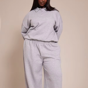 Conjunto Deportivo Casual de 2 Piezas para Mujer, Pantalones y Sudadera Holgados de Alta Calidad, Estilo Oversize con Cuello Polo - Product Image 4