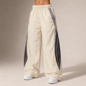 Customized <b>Womens</b> Cropped Windbreaker Set Waterproof Long Sleeve <b>Jacket</b> High Waist Jogger Track Pants Streetwear Casual Suit - Product Image 3