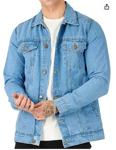 Men's Classic Light Weight Jean Jacket Casual Ripped Denim Jacket