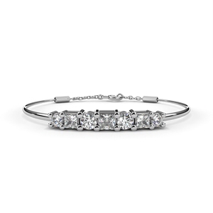 Classic Yellow Gold Tennis <b>Bracelet</b> With Round Moissanite Stones Claw Set For Women Wedding Jewelry - Product Image 2