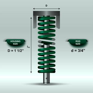 Mollificio Bordignon Green Die Spring 1S, Carcasa de Carga Ligera, Diámetro: 1 1/2, Diámetro de la Varilla: 3/4 - Product Image 1
