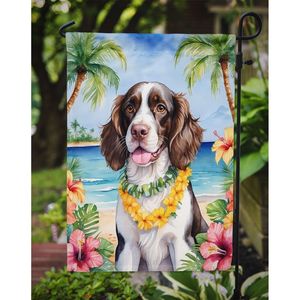 Drapeau de jardin anglais Springer Spaniel Luau Boîte aux lettres multicolore Drapeau de cour décoratif Bannière Patio Artwork pour parterres de fleurs Jardin - Product Image 3