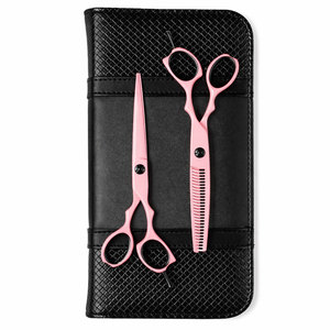 Juego de Tijeras Profesionales para Cortar y Entresacar Cabello, de Acero Inoxidable, para Peluquería - Product Image 1