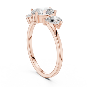 Luxury Rose Gold Oval Three <b>Stone</b> Engagement Ring Elegant Solitaire Wedding Promise Ring for Women Fashion Jewelry - Product Image 1