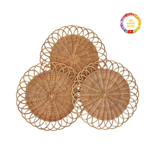 Plato Decorativo de Ratán Estilo Boho para Decoración de Mesa al Estilo Instagram |   Decoración Natural al por Mayor - Product Image 5