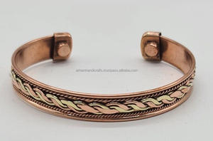 Solid Copper <b>Bracelet</b> With Magnetic in Three Bands for <b>Women</b> Party Ware <b>Cuff</b> Bangles at Reasonable Price by LUXURY CRAFTS - Product Image 5