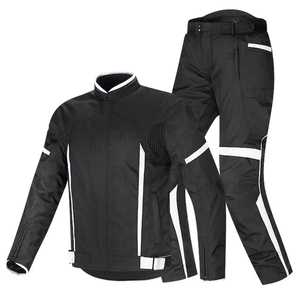 Traje de Chaqueta y Pantalones Impermeables para Motocicleta, Unisex, Textil, con Tiras Reflectantes, Gris - Product Image 2
