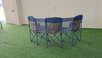 Chaise de camping portable moderne Huy Gia CC09 3 places, compacte, facile à transporter, écologique, durable, en acier inoxydable, pour extérieur et jardin