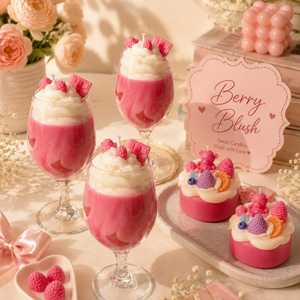 เทียนหอมกลิ่นขนมหวานวิปครีมจากขี้ผึ้งถั่วเหลืองพรีเมียม ปลอดภัยสำหรับเครื่องล้างจาน ตกแต่งบ้านสไตล์โมเดิร์น กลิ่นอโรมาเธอราพี - Product Image 4