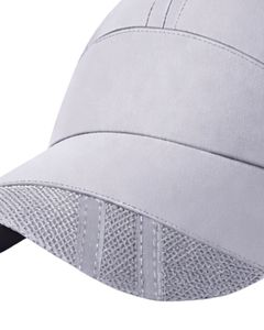 Men Light Grey Mesh Panel Sports <b>Cap</b> Breathable Lightweight Adjustable Summer Running Training Outdoor Baseball Hat For Men Use - Product Image 6