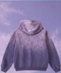 เสื้อฮู้ดผู้ชายทรงโอเวอร์ไซส์ ลายมัดย้อมไล่สี ผ้าถัก สวมใส่สบายๆ สำหรับฤดูใบไม้ผลิ ทรงปกติ - Product Image 2