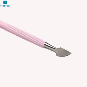 Salon-Quality Nail Grooming Stainless Steel Cuticle Pusher with Comfortable Pink Anti Grip Professional Nail Cuticle Pusher <b>Tool</b> - Product Image 3