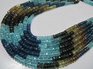 Cuentas facetadas de apatita natural multicolor en forma de rondelle de 4-6 mm, hebra de 14 pulgadas de largo - Product Image 4