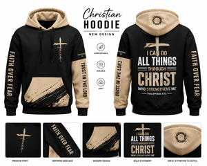 Men's <b>Christian</b> <b>Hoodie</b> 100% Cotton Fleece Eco-Friendly Raglan Sleeve Regular Fit Breathable Pocket Design Winter Casual - Product Image 5