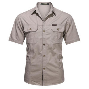Camisa Casual de Algodón de Manga Corta para Hombre, Camisa Táctica de Safari para Exteriores, Camisa Formal para Senderismo, Escalada y Caza - Product Image 3